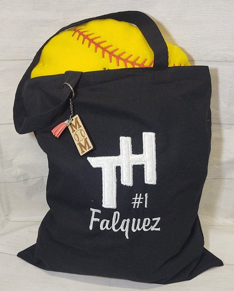 Faux Chenille Letter Tote Bag - Forever Stitches