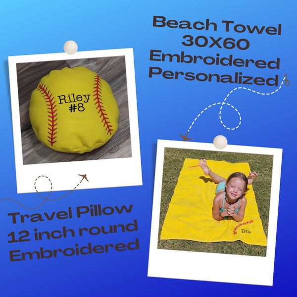 Travel Pillow and Beach Towel Combo