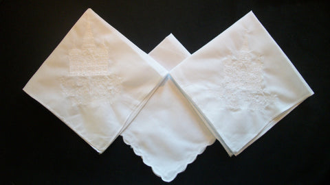 LDS Womens Temple Handkerchief with 1 additional line - Forever Stitches