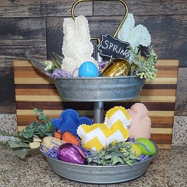 Shabby Bunnies Tiered Tray Set - Forever Stitches