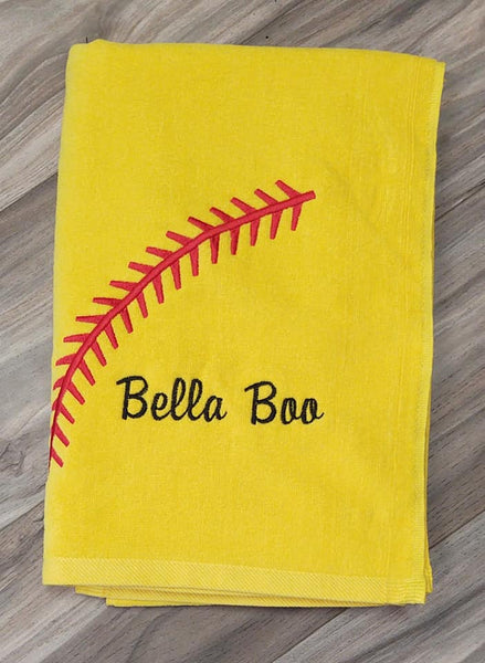 Softball Beach Towel - Forever Stitches